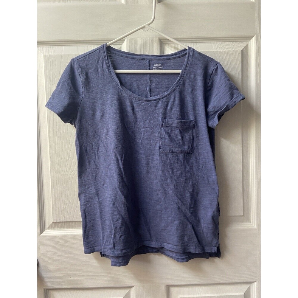 Old Navy Womens T-Shirt Size Xtra Small Blue Burner Round Neck Short Sleeved